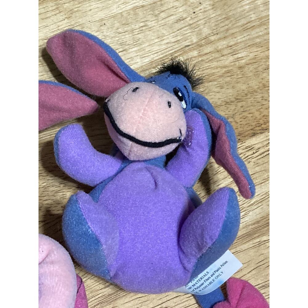 Mattel Winnie the Pooh Plush Lot Kanga and Roo (Vintage 1997), Eeyore, Piglet - Picture 6 of 11
